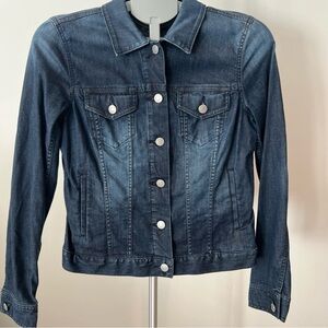 Cremieux Dark Blue Jean Jacket Shirt w/ Silver Buttons women’s size S